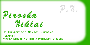 piroska niklai business card